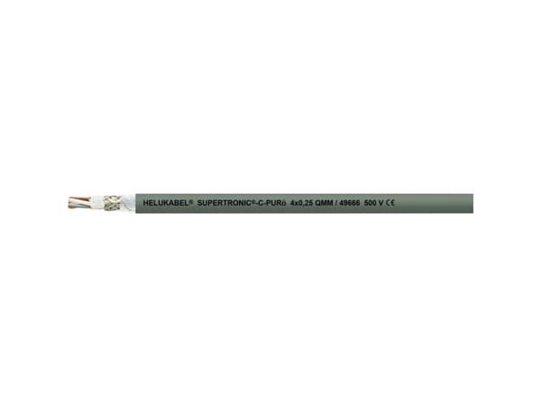 Helukabel 49655-500 Slæbekædekabel S-TRONIC-C-PURö 4 x 0.14 mm² Grå 500 m