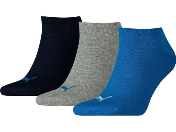 Puma Unisex Sneaker Plain 3P strumpor blå, grå, mörkblå 906807 19/2610800012 (43-46)
