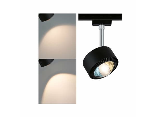 Paulmann 96771, Skena för spotlight, 1 lampor, LED, 8 W, 6500 K, Svart