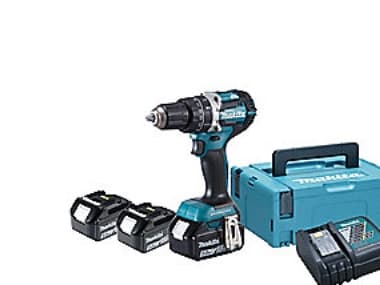 Makita slagboremaskine 18V - DHP484RT3J, inkl. kuffert, 3 stk 5,0Ah batterier & lader