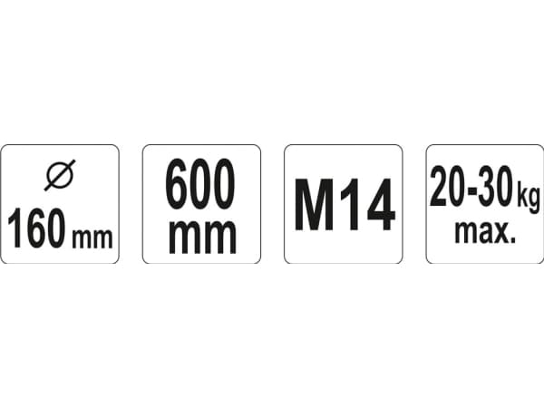Yato YT-5508, Blandestav, Betong, Galvanisert stål, 1 stykker, 600 mm, 16 cm