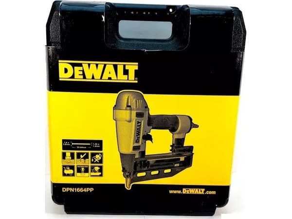 DeWALT DPN1664PP-XJ, Spikpistol, Rakt magasin, Svart, Rostfritt stål, Gul, 2,5 cm, 6,4 cm, 4,8 Bar
