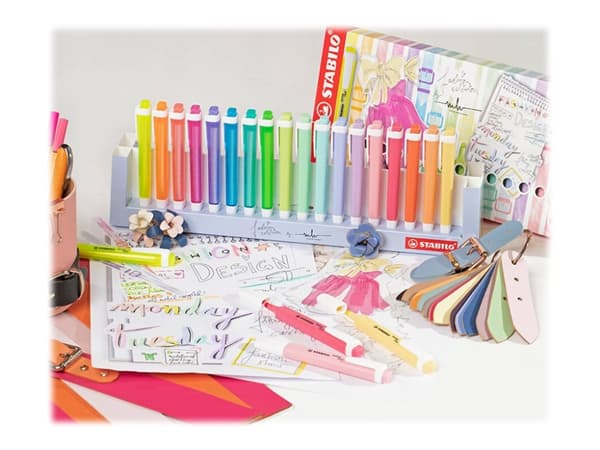 Stabilo Swing Cool 18 stk deskset - lækkert sæt med 18 farver