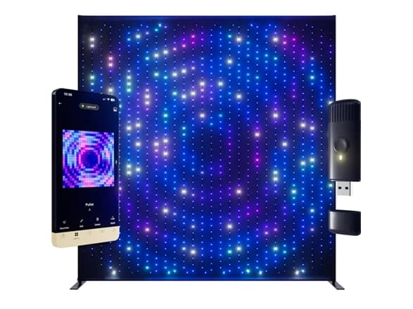 Twinkly - Stränglampor - LED - 30 W - klass G - 16,8 miljoner färger - 27000 K - ljusvägg - svart