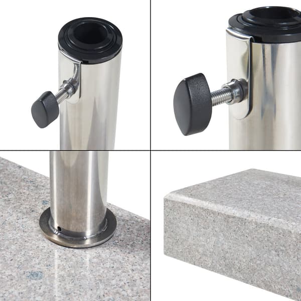 Parasollfot Bomba 45x22,5x9,5 cm grå granit fyrkantig [casa.pro]