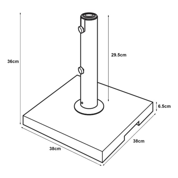 Parasollfot Bomba 38x38x6,5 cm grå granit fyrkantig [casa.pro]