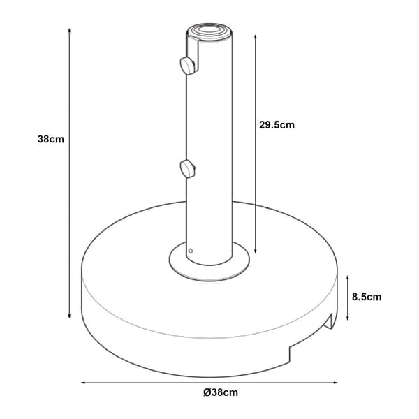Parasollfot Bomba 38x8,5 cm grå granit rund [casa.pro]