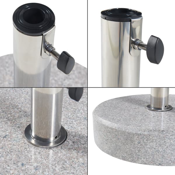 Parasollfot Bomba 38x8,5 cm grå granit rund [casa.pro]