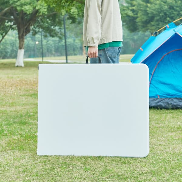 Hopfällbart campingbord Ljusnarsberg 180x75x72 cm vit [en.casa]