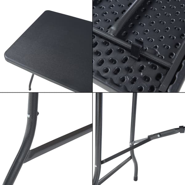 Hopfällbart campingbord Ljusnarsberg 180x75x72 cm svart [en.casa]
