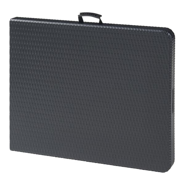 Hopfällbart campingbord Mark 180x75x72 cm svart rottingkänsla [en.casa]