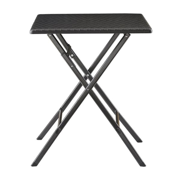 Hopfällbart campingbord Mark 61,5x61,5x73 cm svart rottingkänsla [en.casa]