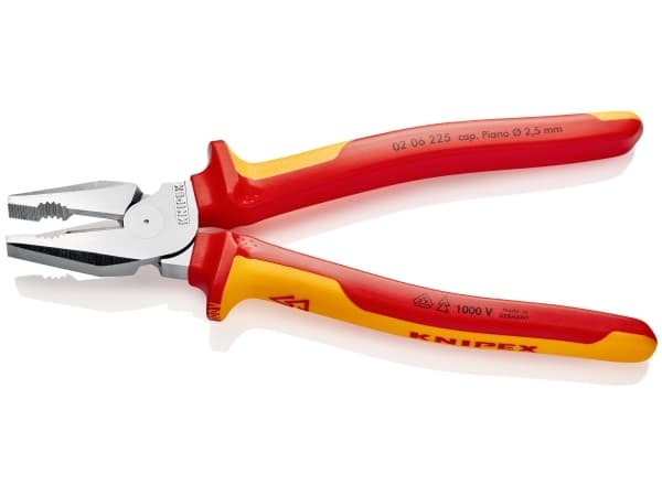 Knipex 02 06 225, Kombinasjonstang, Stål, Plast, Oransje, Rød, 225 mm, 401 g