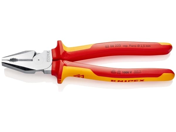 Knipex 02 06 225, Kombinasjonstang, Stål, Plast, Oransje, Rød, 225 mm, 401 g