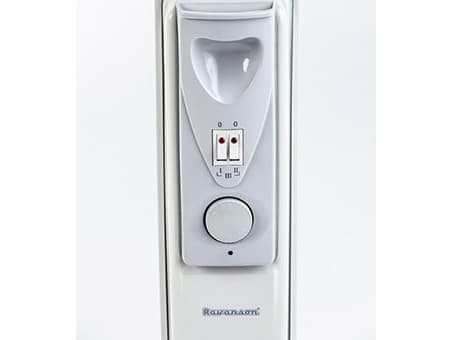 Ravanson OH-07, Elektrisk oljevärmare, Olja, inomhus, Golv, Grå, Knappar, Rotations-