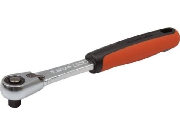 Bahco omvendt skralle 1/4", smalt hode, 72 tenner, lengde 146 mm