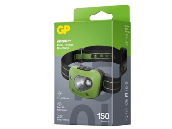 GP Discovery GPDISHLCH43BL027 LED (RGB) otsalamppu Akkukäyttöinen 150 lm 36 h GPDISHLCH43BL027