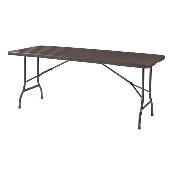 Hopfällbart campingbord Lillestrøm 180x75x72 cm trämönster [en.casa]