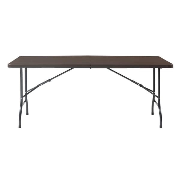 Hopfällbart campingbord Lillestrøm 180x75x72 cm trämönster [en.casa]