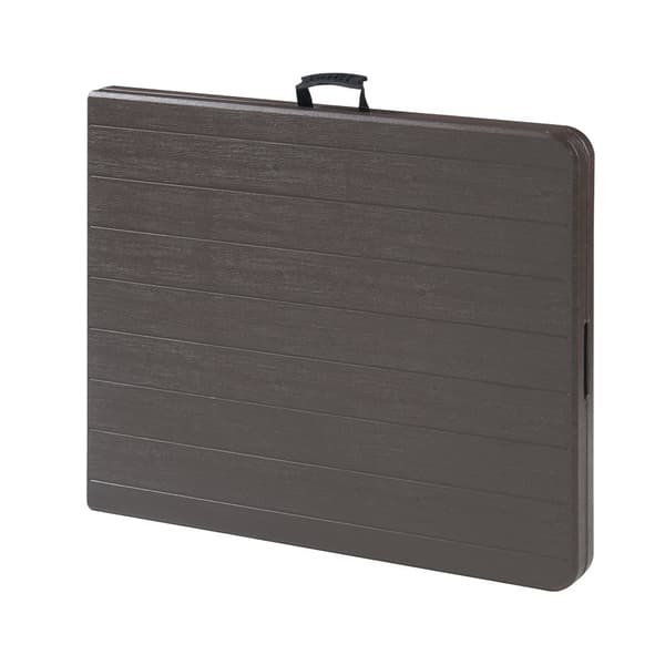 Hopfällbart campingbord Lillestrøm 180x75x72 cm trämönster [en.casa]
