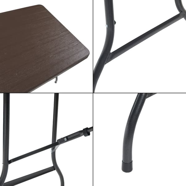 Hopfällbart campingbord Lillestrøm 180x75x72 cm trämönster [en.casa]