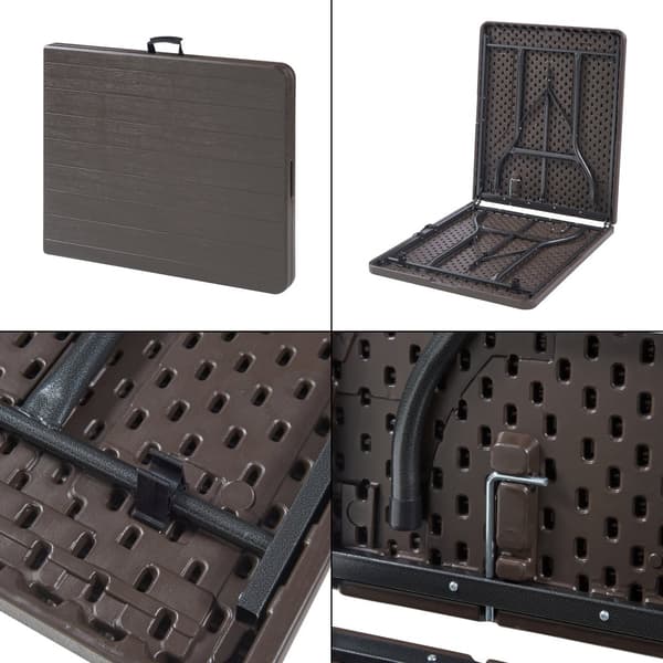 Hopfällbart campingbord Lillestrøm 180x75x72 cm trämönster [en.casa]