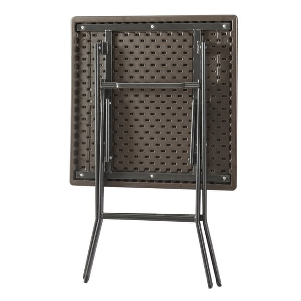 Hopfällbart campingbord Lillestrøm 61,5x61,5x73 cm trämönster [en.casa]