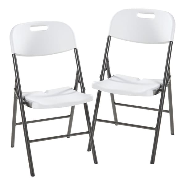Klappstol Ljusnarsberg set om 2 vit 87x46x53 cm metall [en.casa]