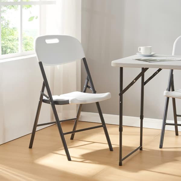Klappstol Ljusnarsberg set om 4 vit 87x46x53 cm metall [en.casa]