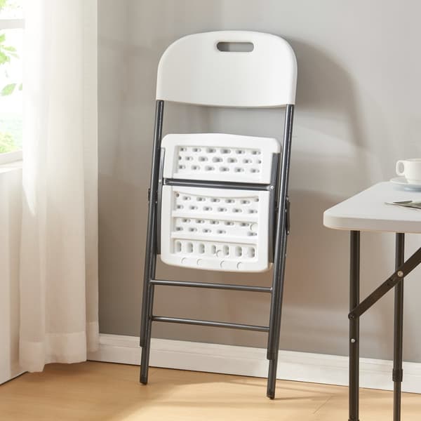 Klappstol Ljusnarsberg set om 4 vit 87x46x53 cm metall [en.casa]