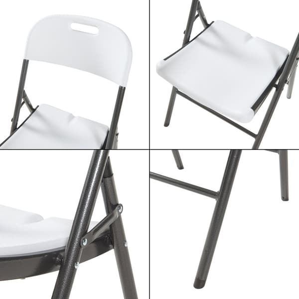 Klappstol Ljusnarsberg set om 4 vit 87x46x53 cm metall [en.casa]