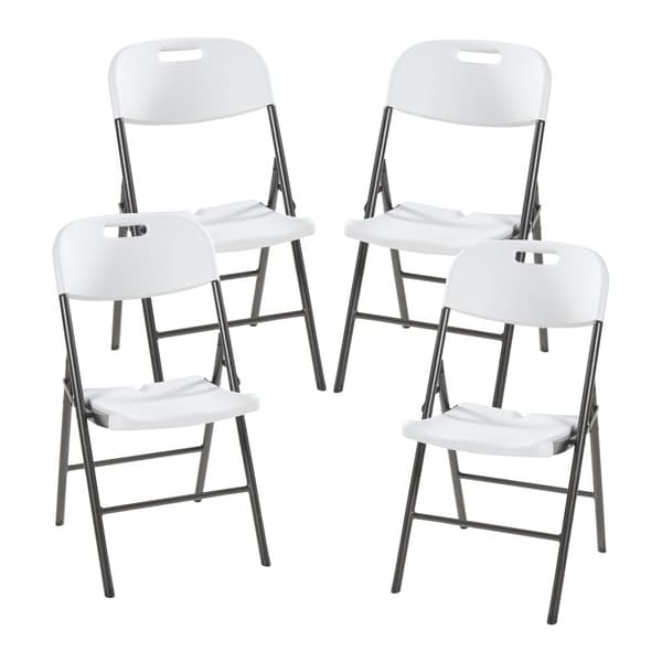 Klappstol Ljusnarsberg set om 4 vit 87x46x53 cm metall [en.casa]