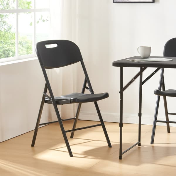 Klappstol Ljusnarsberg set om 4 svart 87x46x53 cm metall [en.casa]