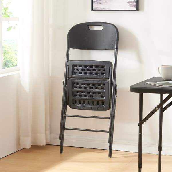 Klappstol Ljusnarsberg set om 4 svart 87x46x53 cm metall [en.casa]