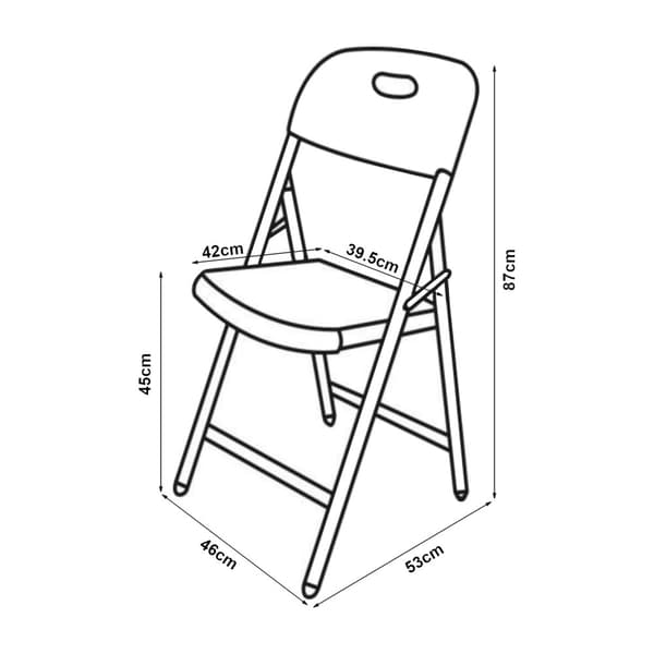 Klappstol Ljusnarsberg set om 4 svart 87x46x53 cm metall [en.casa]