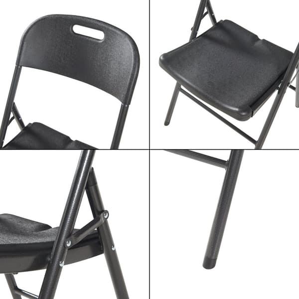 Klappstol Ljusnarsberg set om 4 svart 87x46x53 cm metall [en.casa]