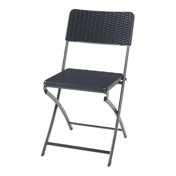 Klappstol Mark set om 2 rottingkänsla 87x46x53 cm [en.casa]