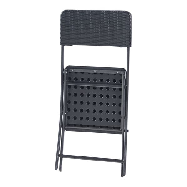Klappstol Mark set om 2 rottingkänsla 87x46x53 cm [en.casa]