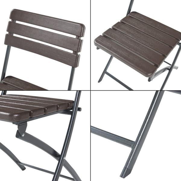 Klappstol Lillestrøm set om 2 trämönster 81x46x58 cm [en.casa]