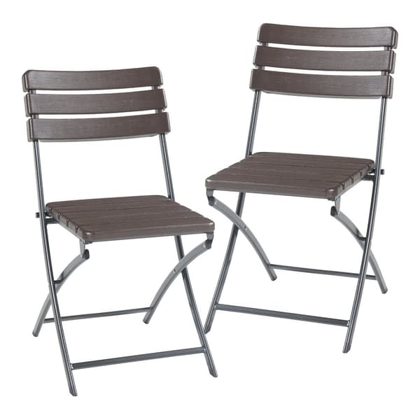 Klappstol Lillestrøm set om 2 trämönster 81x46x58 cm [en.casa]