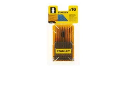 Stanley STA28160-XJ, Figursågblad, Metall, Trä, Snabbstål (HSS), 16 styck, Blåsa