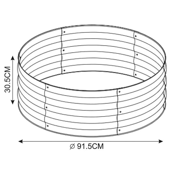 Odlingsbädd Andrano Ø91x30,5 cm stål [casa.pro]