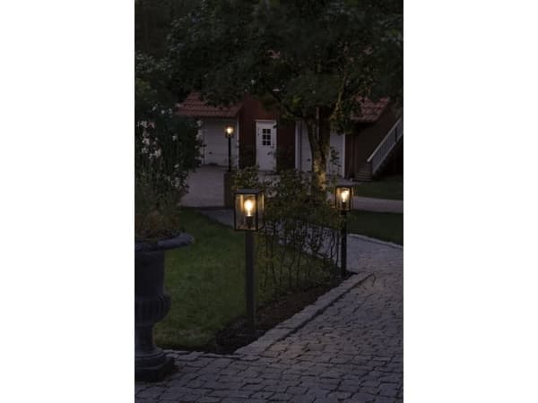 Konstsmide 7350-750, Utomhus pelar-/stolpbelysning, Svart, Glas, Stål, IP44, I, E27