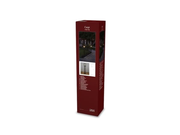 Konstsmide 7350-750, Utomhus pelar-/stolpbelysning, Svart, Glas, Stål, IP44, I, E27