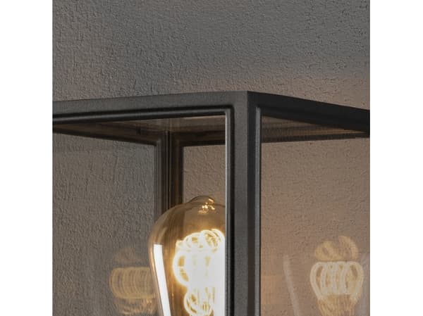 Konstsmide 7350-750, Utomhus pelar-/stolpbelysning, Svart, Glas, Stål, IP44, I, E27