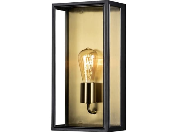 Konstsmide Carpi svart/mässing 7349-758 Utomhus vägglampa E27 Svart, Mässing