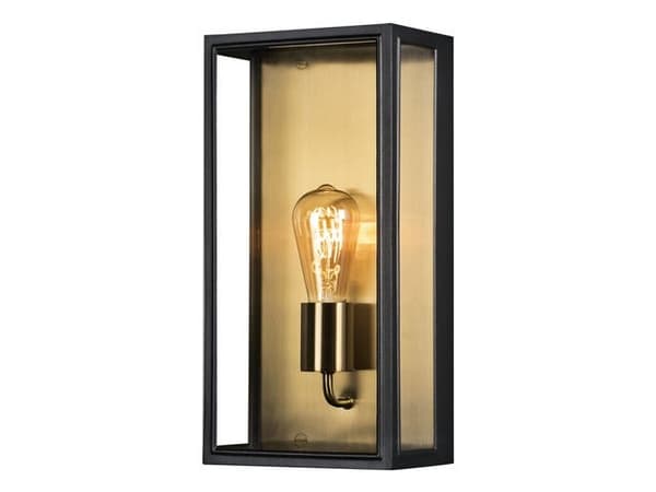 Konstsmide Carpi svart/mässing 7349-758 Utomhus vägglampa E27 Svart, Mässing