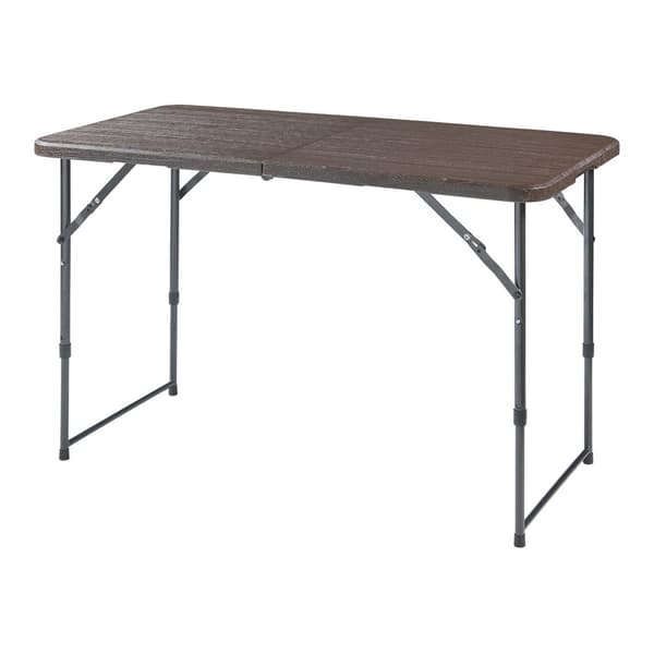 Hopfällbart campingbord Adelfia 120x60 cm trämönster [en.casa]