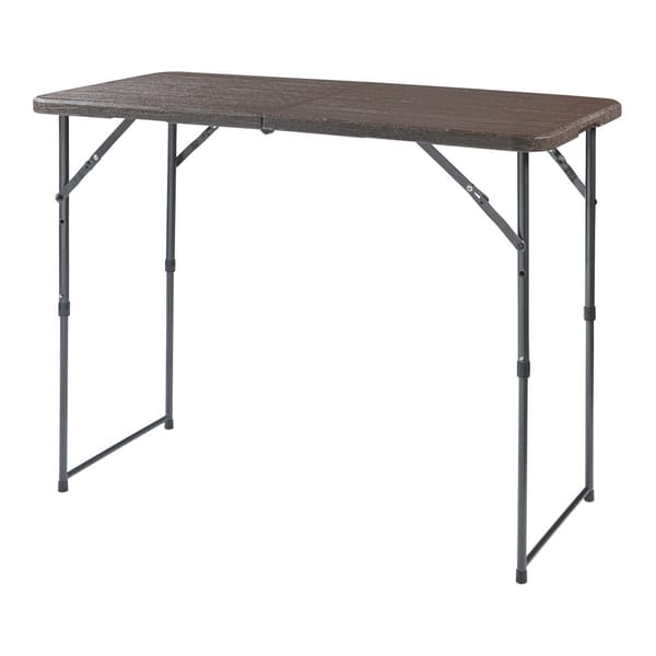 Hopfällbart campingbord Adelfia 120x60 cm trämönster [en.casa]
