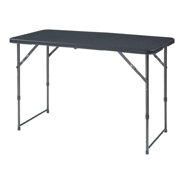 Hopfällbart campingbord Adelfia 120x60 cm rottingkänsla [en.casa]